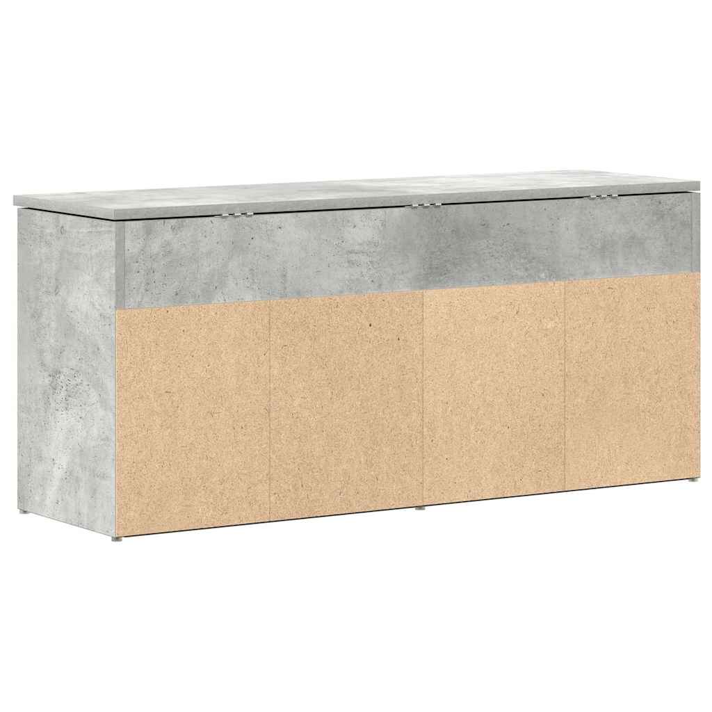 Banc à chaussures gris béton 102x30,5x45 cm bois d'ingénierie - XIOS