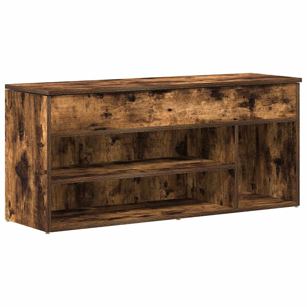 Banc à chaussures chêne fumé 102x30,5x45 cm bois d'ingénierie - XIOS