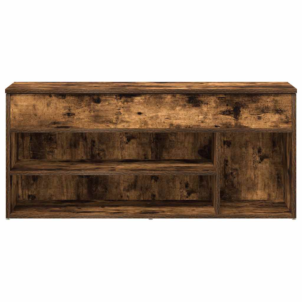 Banc à chaussures chêne fumé 102x30,5x45 cm bois d'ingénierie - XIOS
