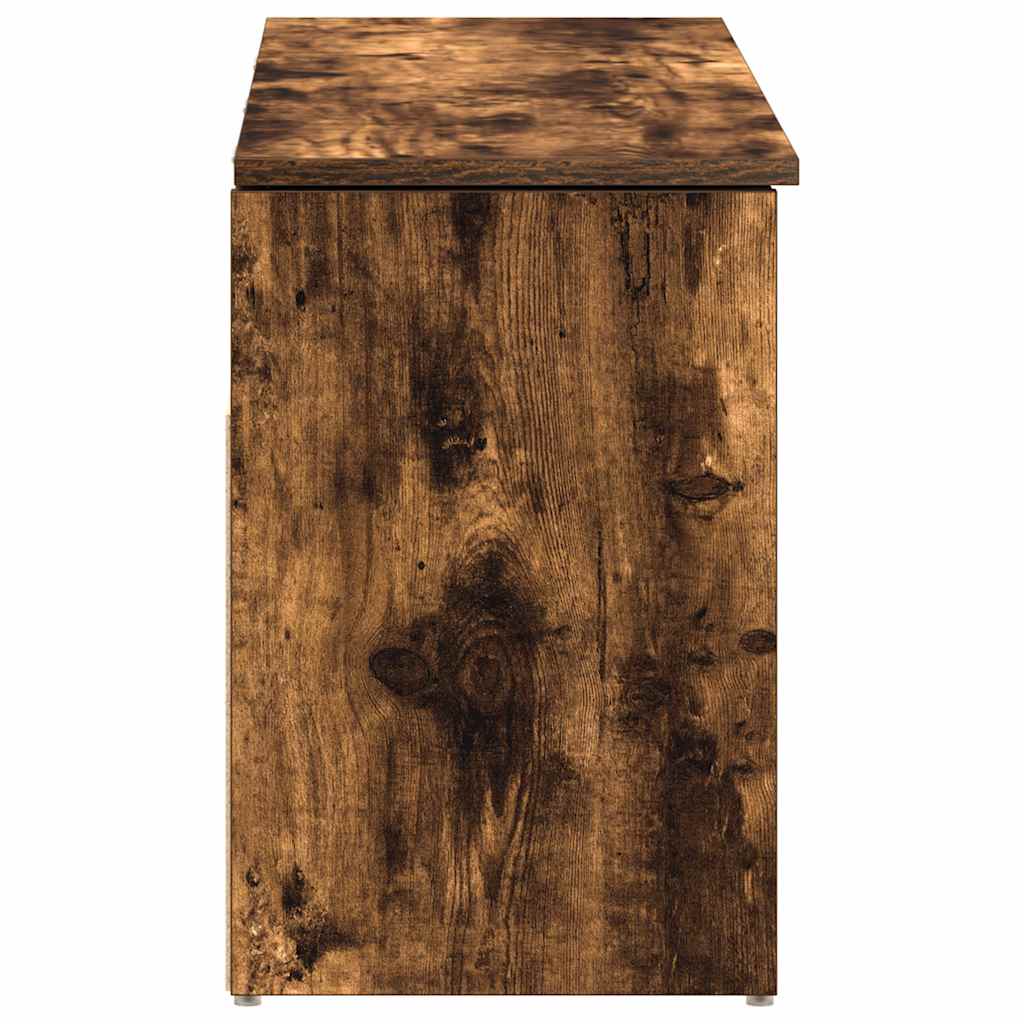 Banc à chaussures chêne fumé 102x30,5x45 cm bois d'ingénierie - XIOS
