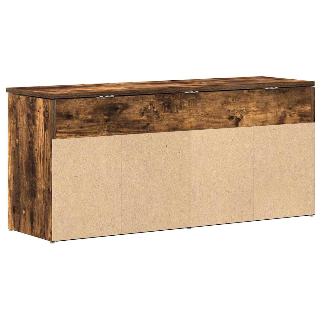 Banc à chaussures chêne fumé 102x30,5x45 cm bois d'ingénierie - XIOS