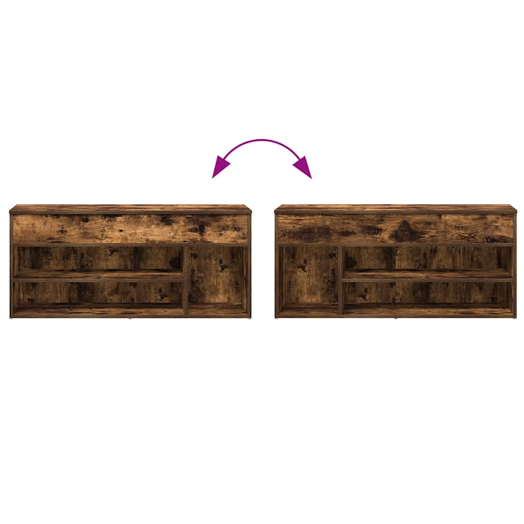 Banc à chaussures chêne fumé 102x30,5x45 cm bois d'ingénierie - XIOS