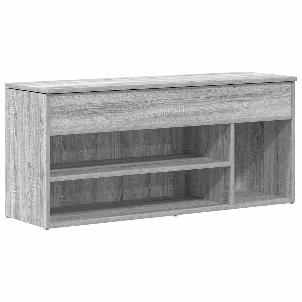 Banc à chaussures sonoma gris 102x30,5x45 cm bois d'ingénierie - XIOS
