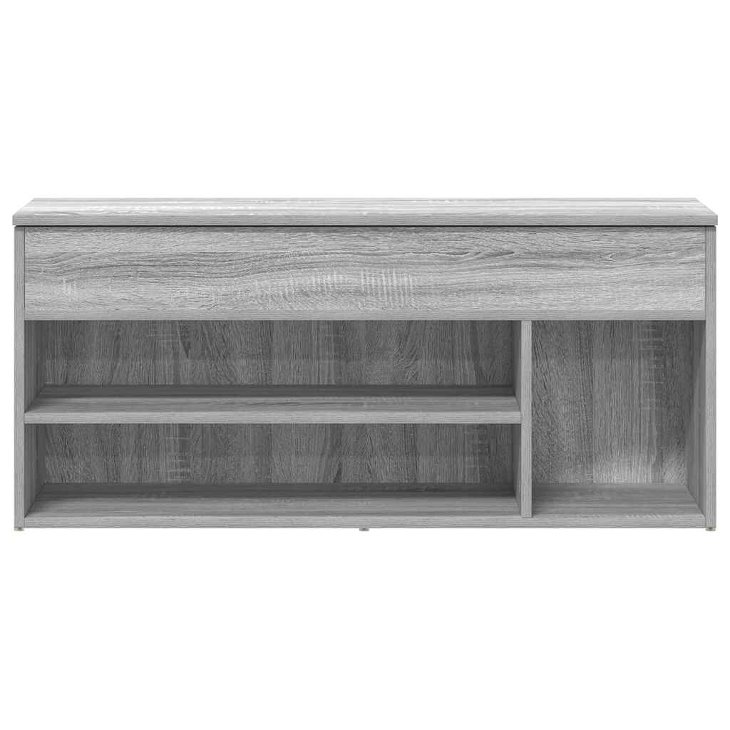 Banc à chaussures sonoma gris 102x30,5x45 cm bois d'ingénierie - XIOS