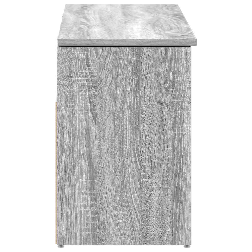 Banc à chaussures sonoma gris 102x30,5x45 cm bois d'ingénierie - XIOS