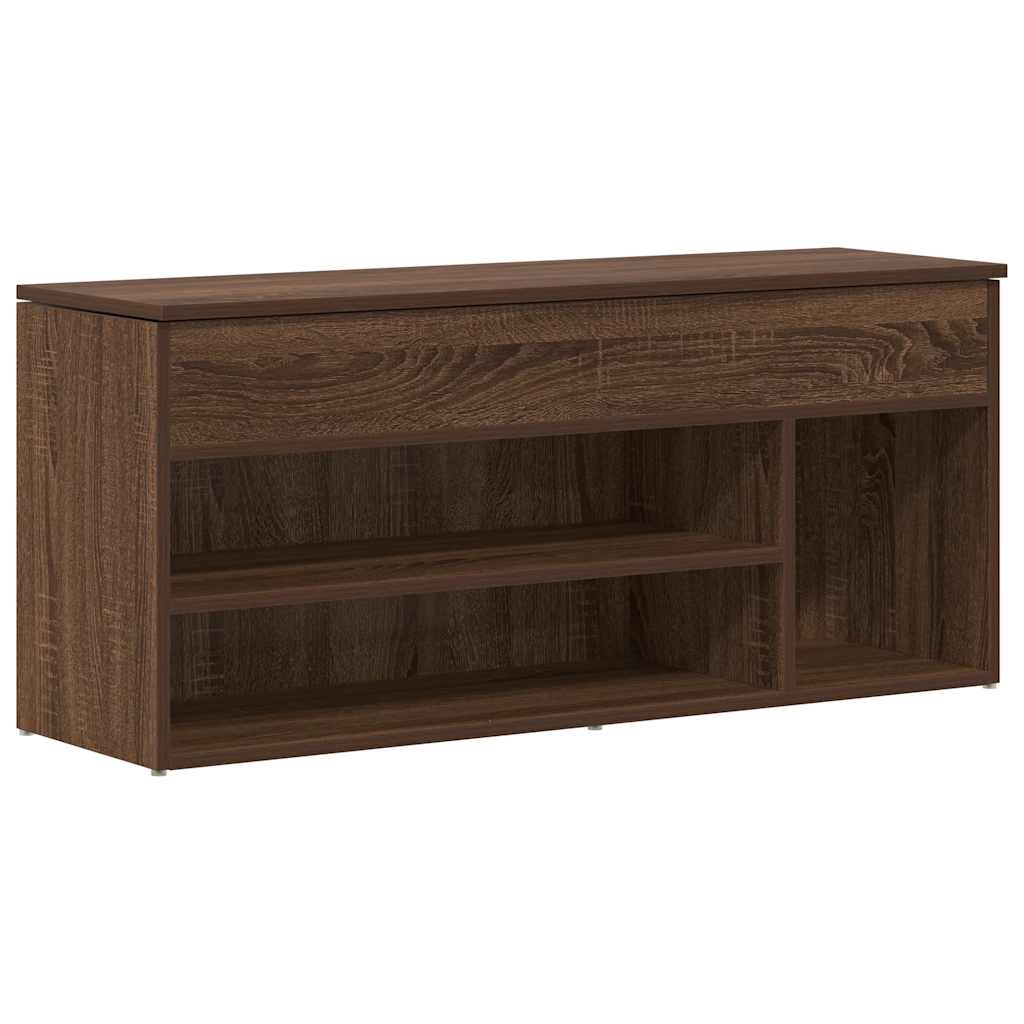 Banc à chaussures chêne marron 102x30,5x45 cm bois d'ingénierie - XIOS