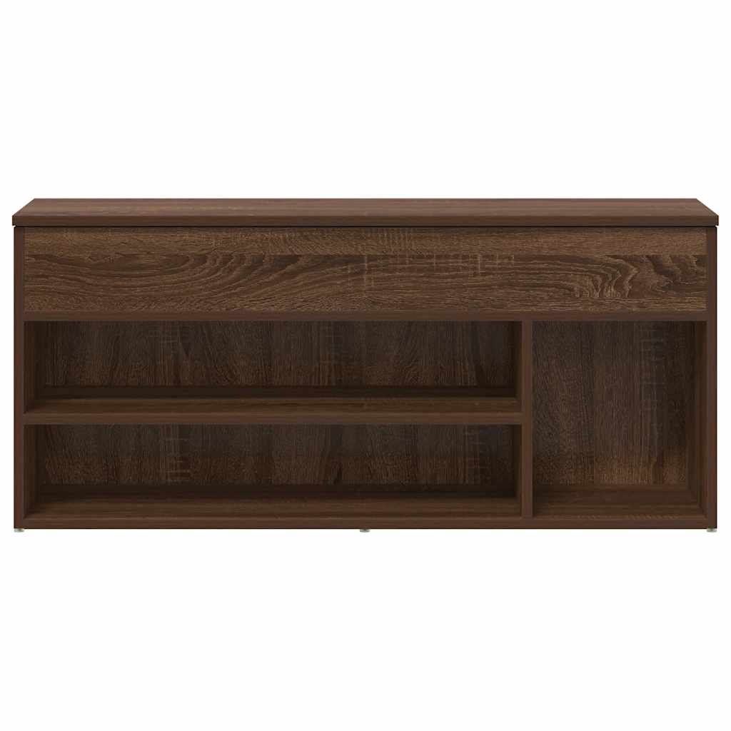 Banc à chaussures chêne marron 102x30,5x45 cm bois d'ingénierie - XIOS