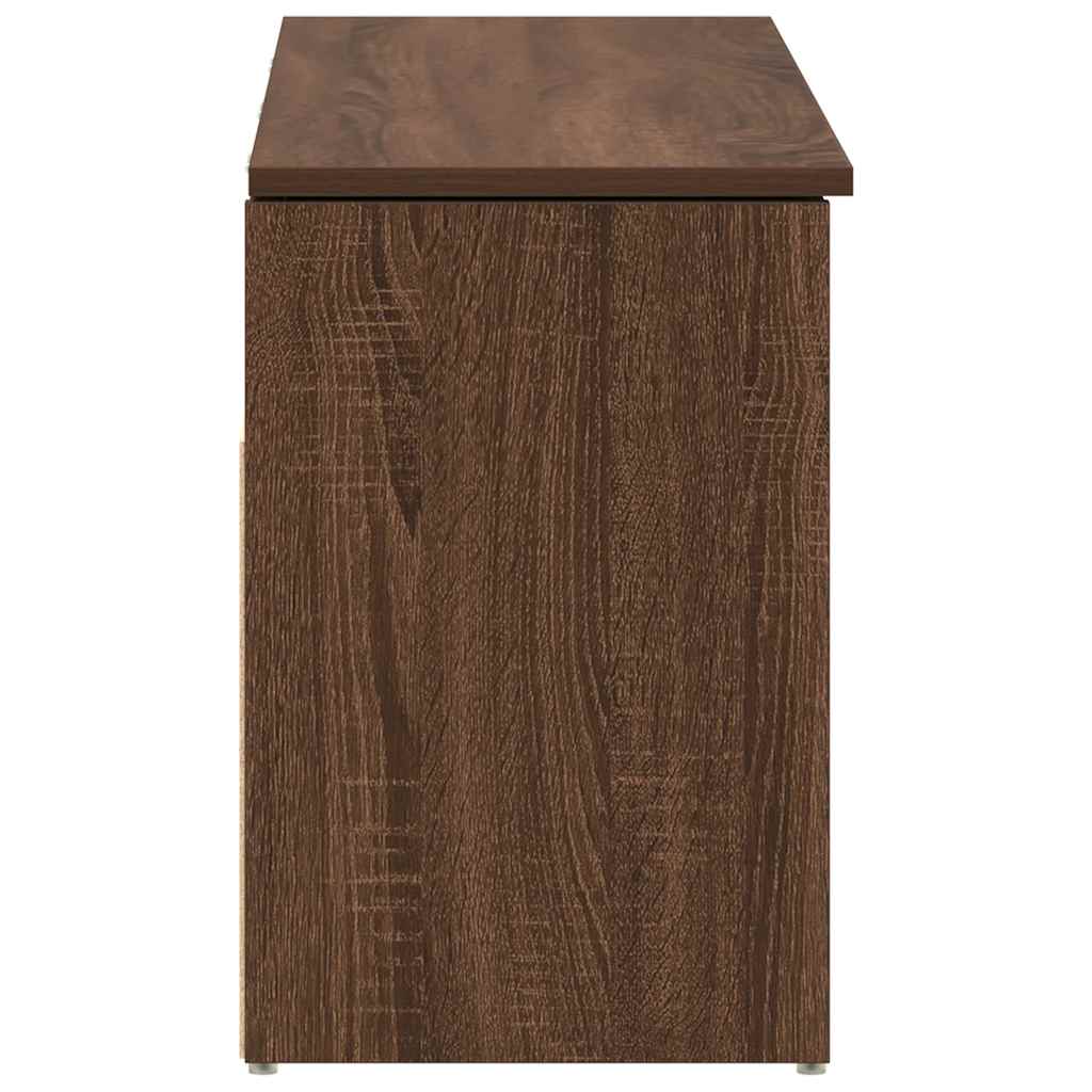 Banc à chaussures chêne marron 102x30,5x45 cm bois d'ingénierie - XIOS