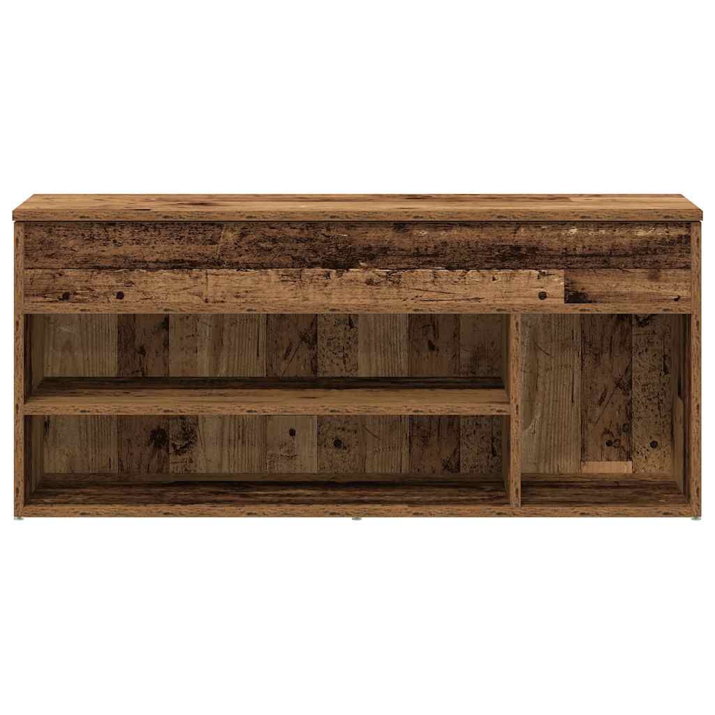 Banc à chaussures vieux bois 102x30,5x45 cm bois d'ingénierie - XIOS