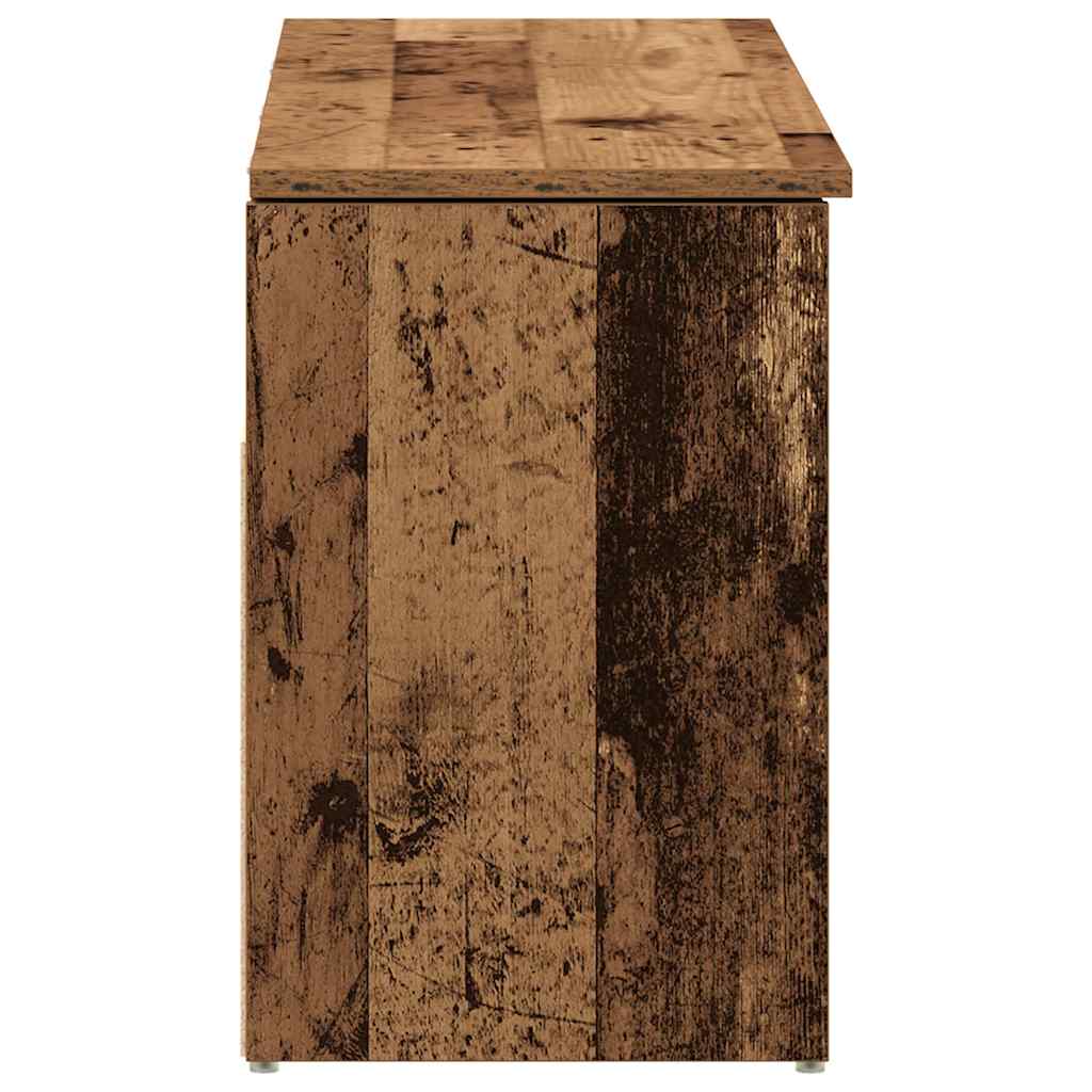 Banc à chaussures vieux bois 102x30,5x45 cm bois d'ingénierie - XIOS