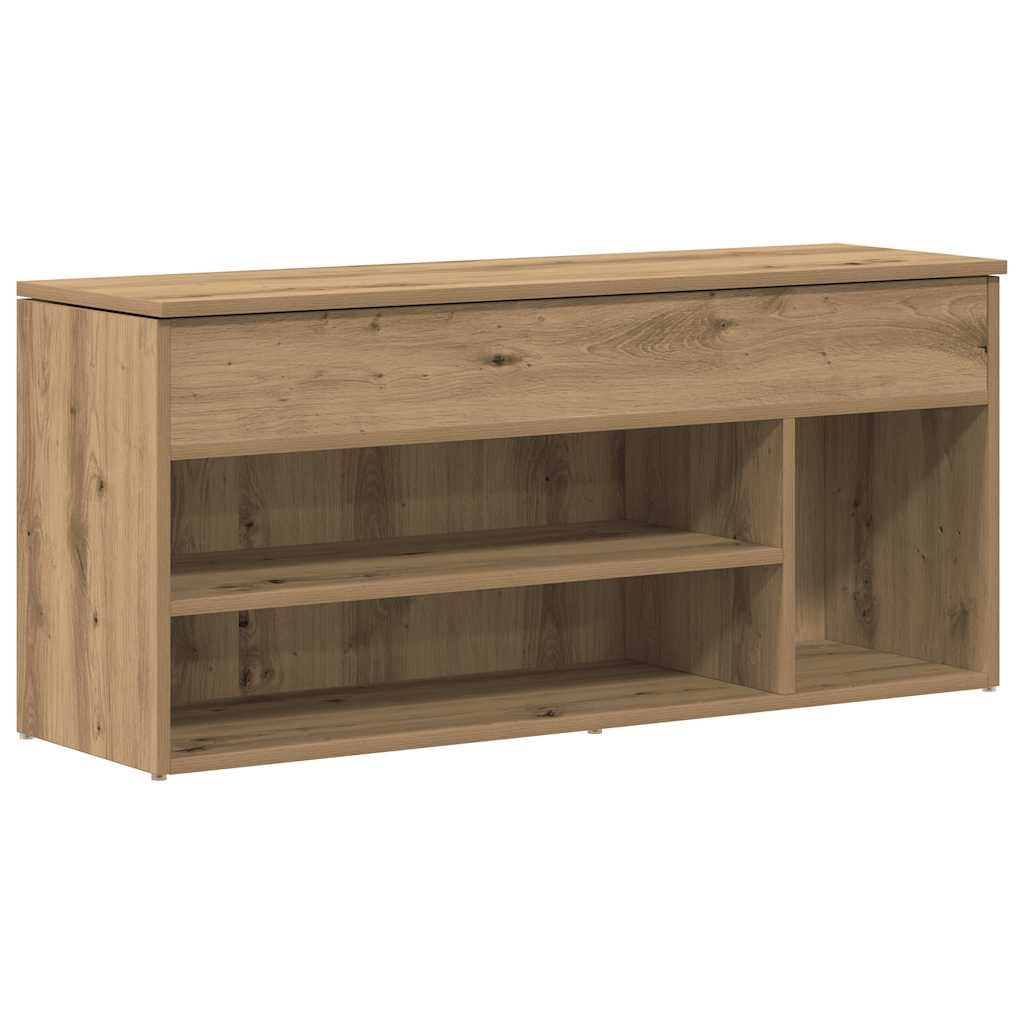 Banc à chaussures chêne artisanal 102x30,5x45cm bois ingénierie - XIOS