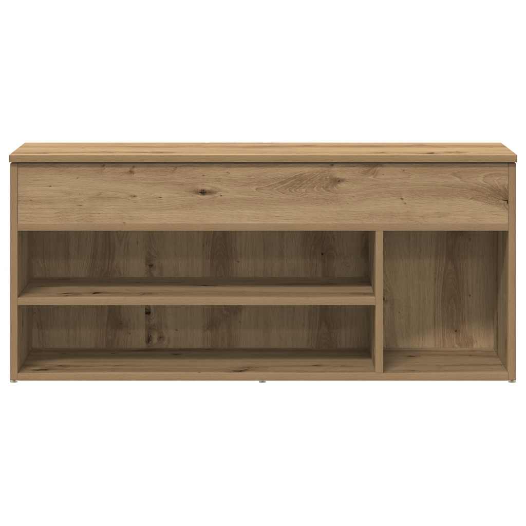 Banc à chaussures chêne artisanal 102x30,5x45cm bois ingénierie - XIOS