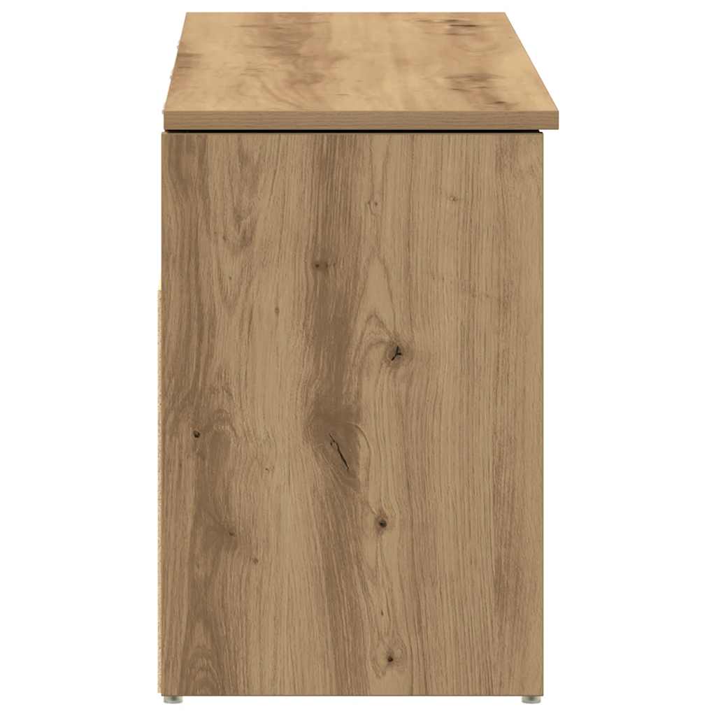 Banc à chaussures chêne artisanal 102x30,5x45cm bois ingénierie - XIOS