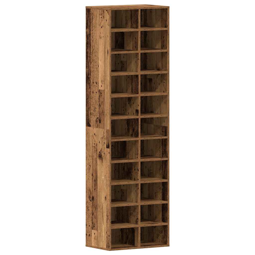 Armoire à chaussures vieux bois 54x34x183 cm bois ingénierie - XIOS