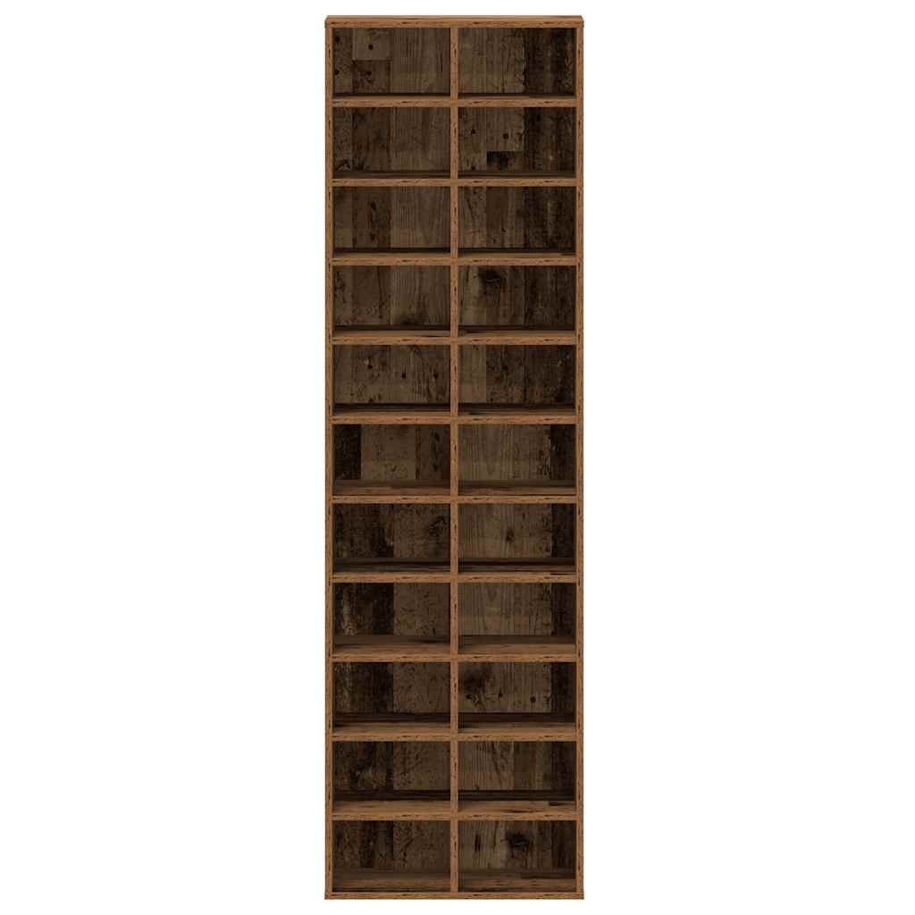 Armoire à chaussures vieux bois 54x34x183 cm bois ingénierie - XIOS