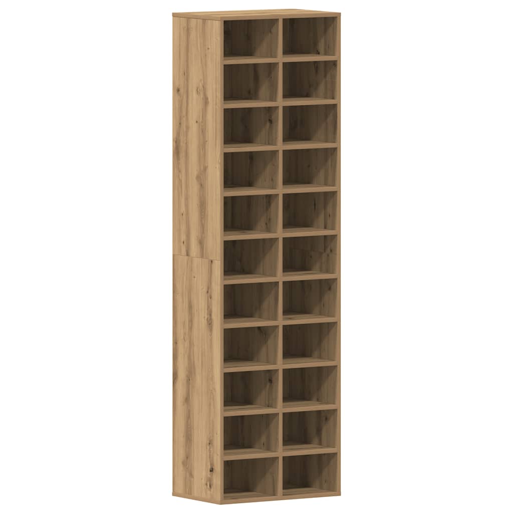 Meuble à chaussures chêne artisanal 54x34x183cm bois ingénierie - XIOS