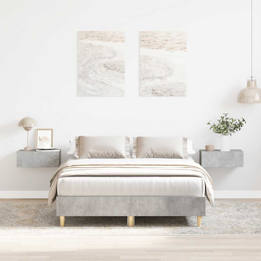 Cadre de lit sans matelas gris béton 120x200 cm bois ingénierie - XIOS