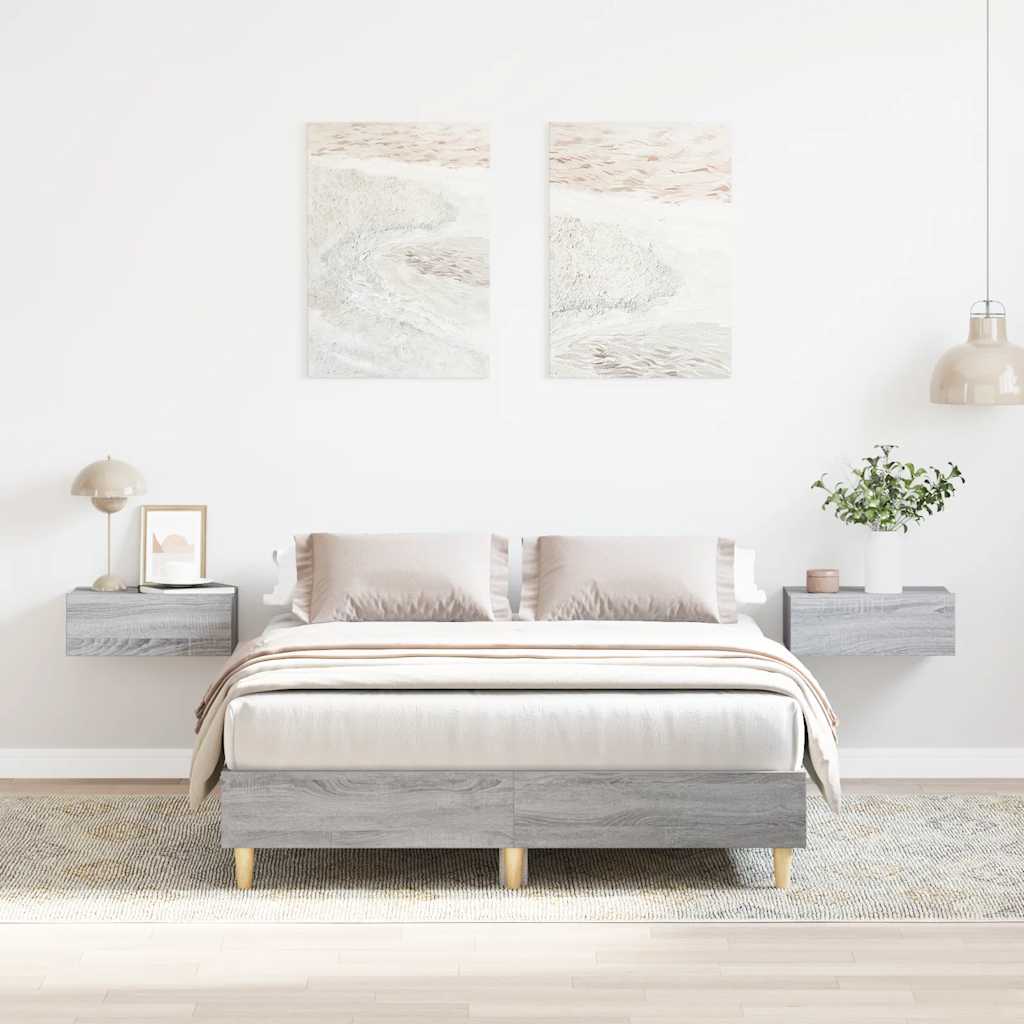 Cadre de lit sans matelas sonoma gris 120x200cm bois ingénierie - XIOS