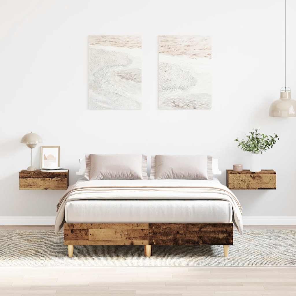 Cadre de lit sans matelas vieux bois 120x200 cm bois ingénierie - XIOS