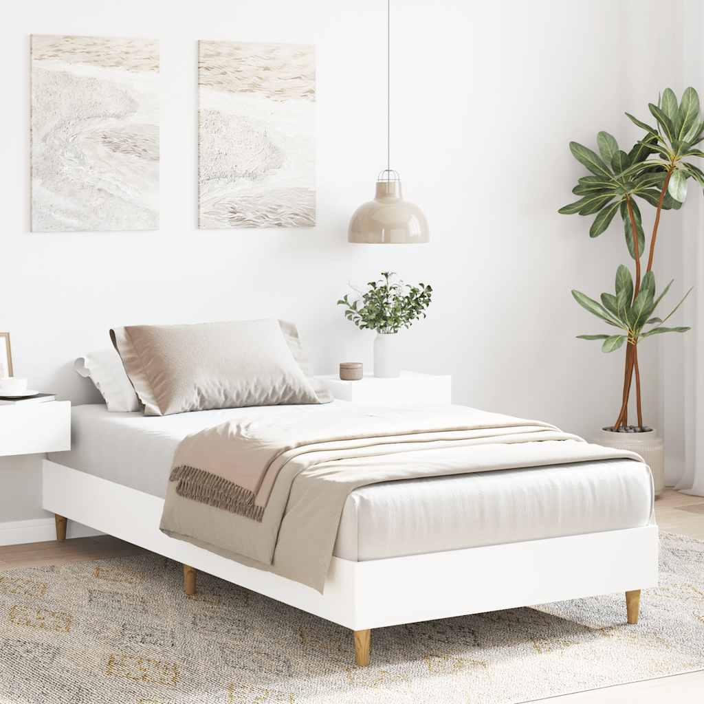 Cadre de lit sans matelas blanc 100x200 cm bois d'ingénierie - XIOS