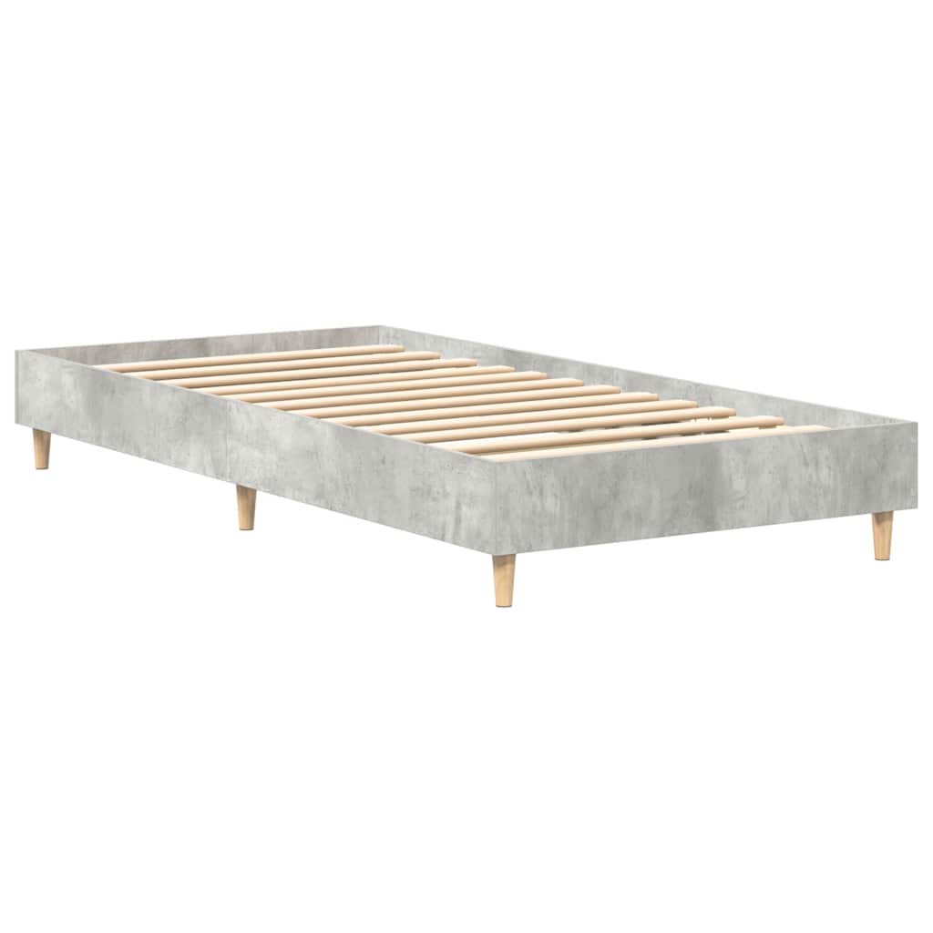 Cadre de lit sans matelas gris béton 100x200 cm bois ingénierie - XIOS