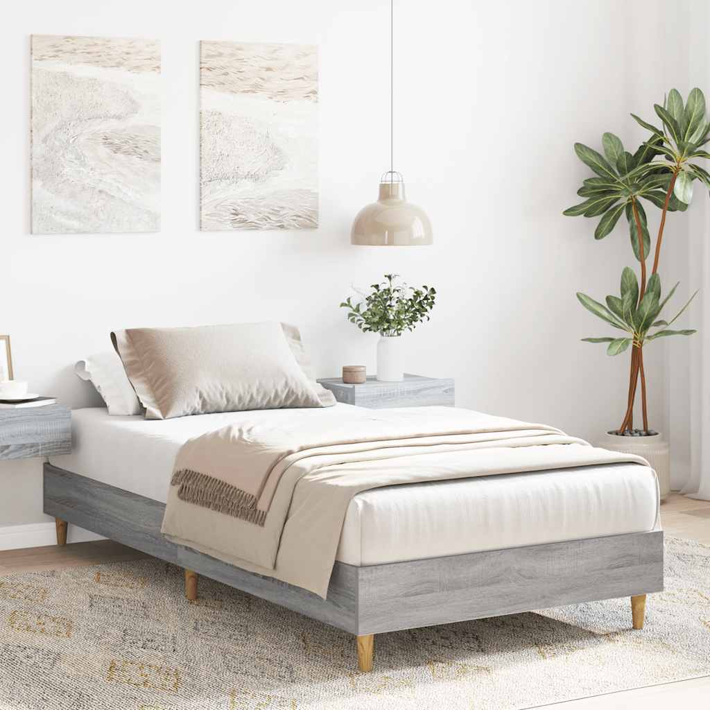Cadre de lit sans matelas sonoma gris 100x200 cm - XIOS
