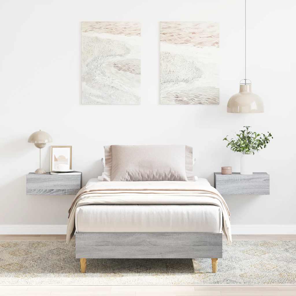 Cadre de lit sans matelas sonoma gris 100x200 cm - XIOS