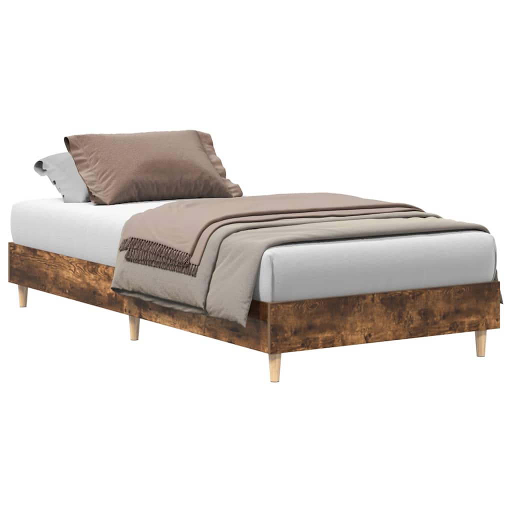 Cadre de lit sans matelas chêne fumé 90x200cm bois d'ingénierie - XIOS