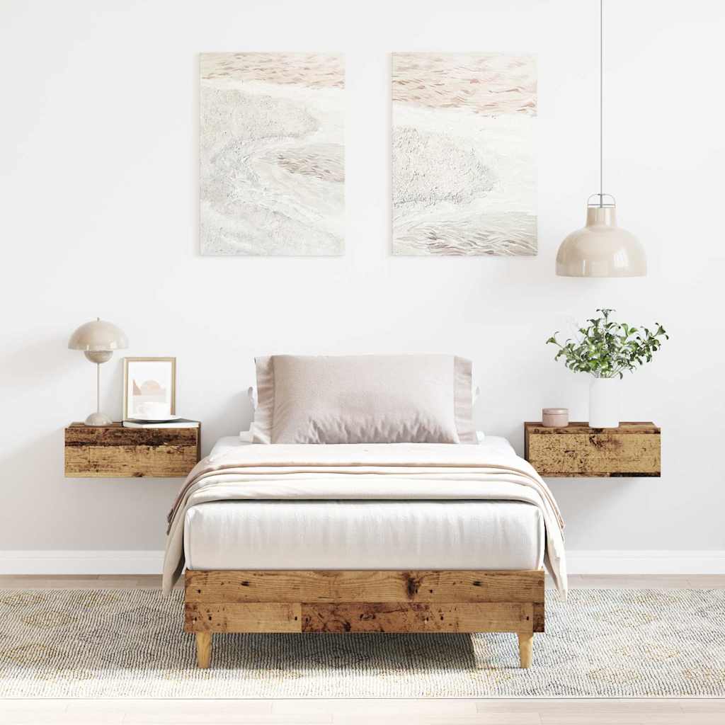 Cadre de lit sans matelas vieux bois 90x200 cm bois ingénierie - XIOS