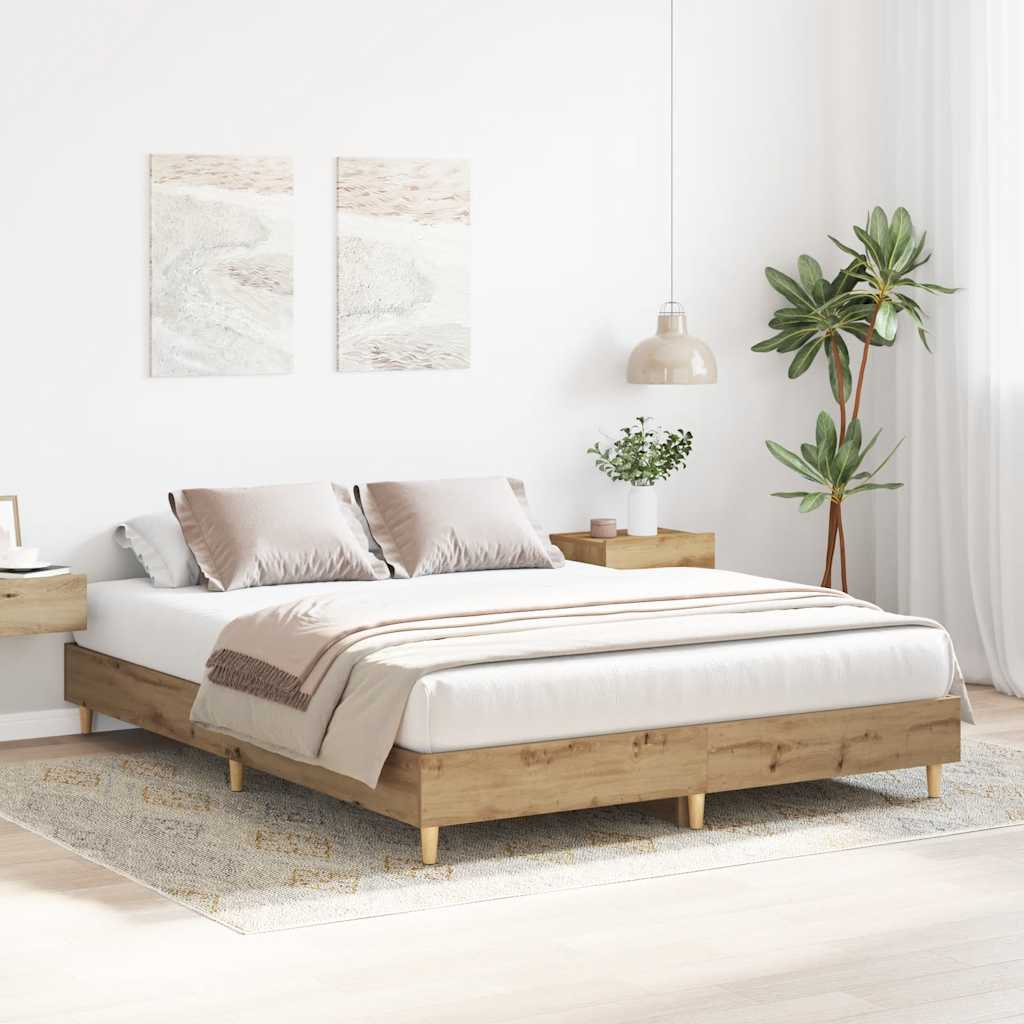 Cadre de lit sans matelas chêne artisanal 90x200 cm - XIOS
