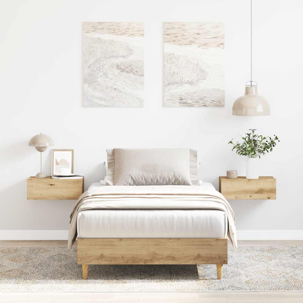 Cadre de lit sans matelas chêne artisanal 90x200 cm - XIOS