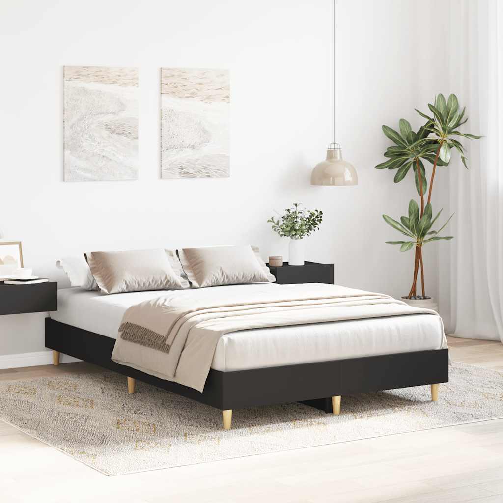 Cadre de lit sans matelas noir 140x190 cm bois d'ingénierie - XIOS