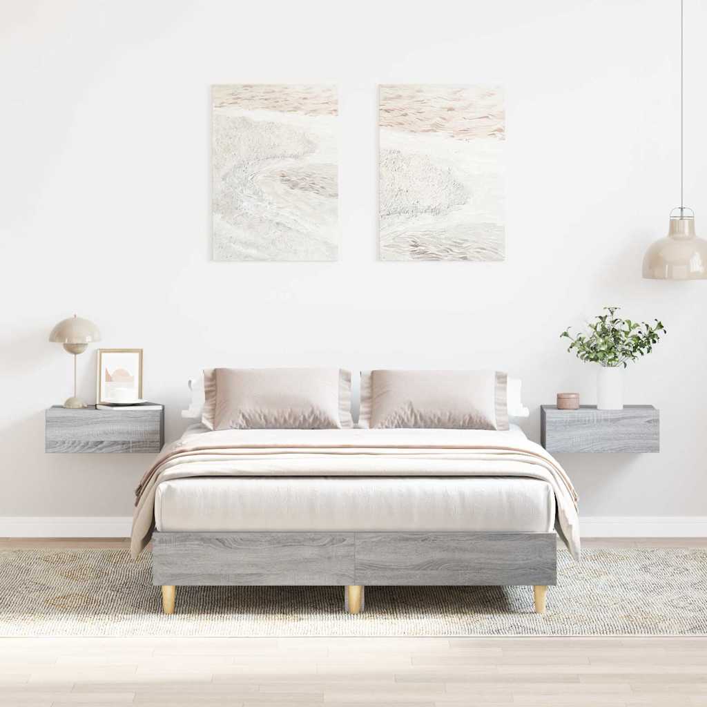 Cadre de lit sans matelas sonoma gris 140x190 cm - XIOS