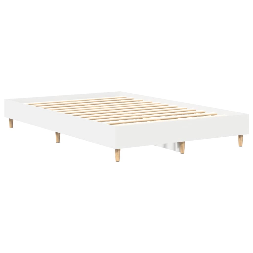 Cadre de lit sans matelas blanc 135x190 cm bois d'ingénierie - XIOS
