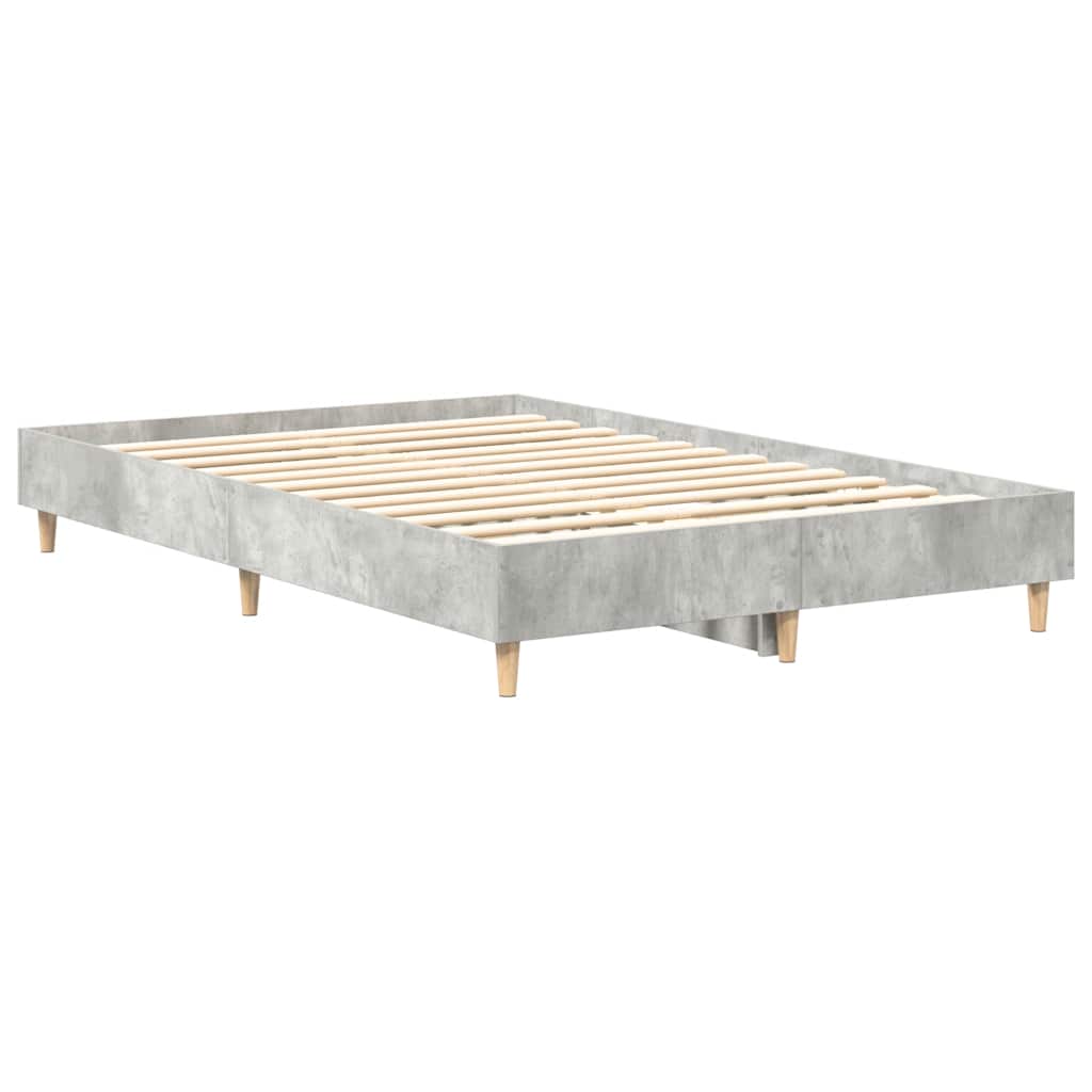Cadre de lit sans matelas gris béton 135x190 cm bois ingénierie - XIOS