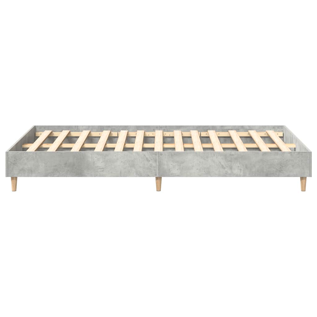 Cadre de lit sans matelas gris béton 135x190 cm bois ingénierie - XIOS