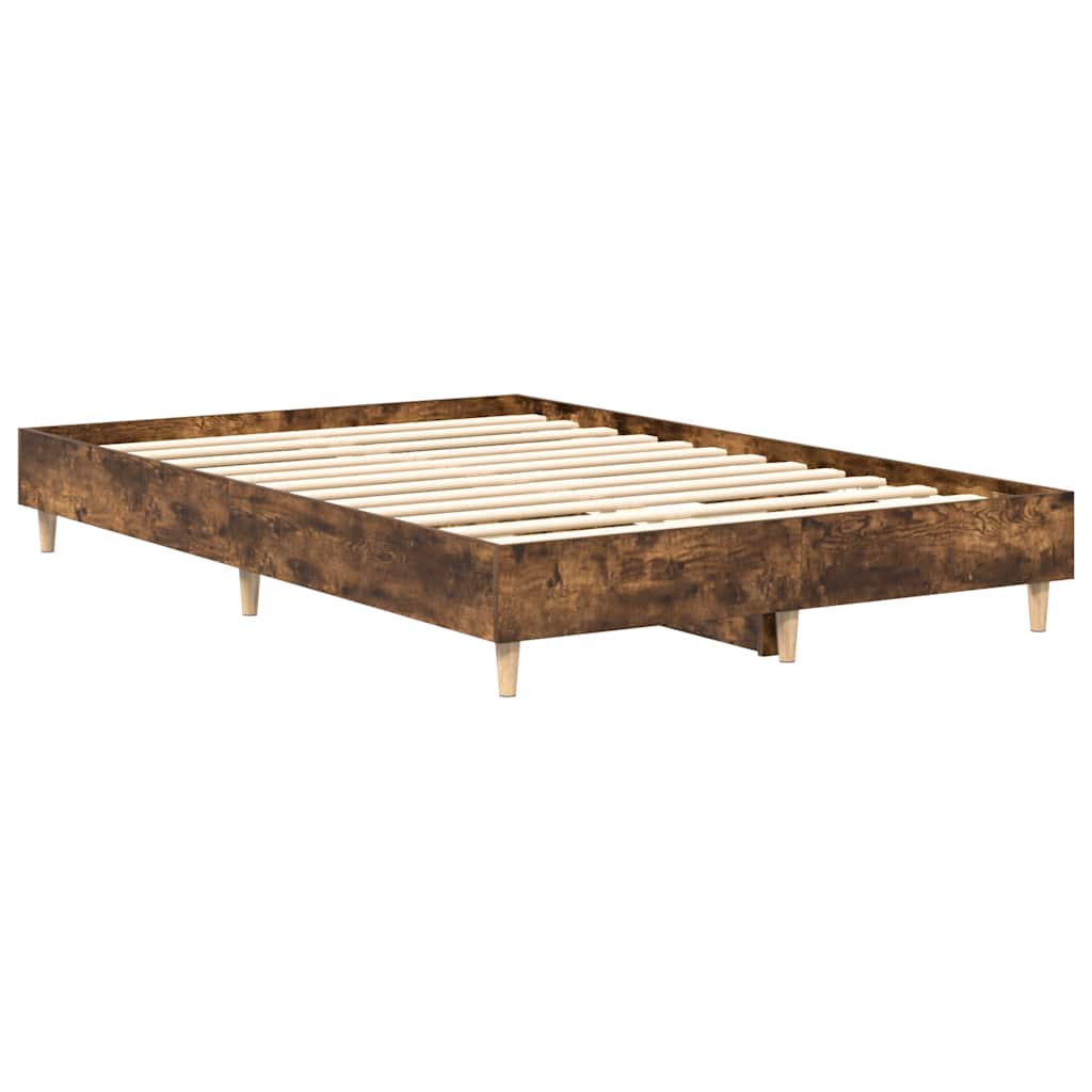 Cadre de lit sans matelas chêne fumé 135x190 cm bois ingénierie - XIOS