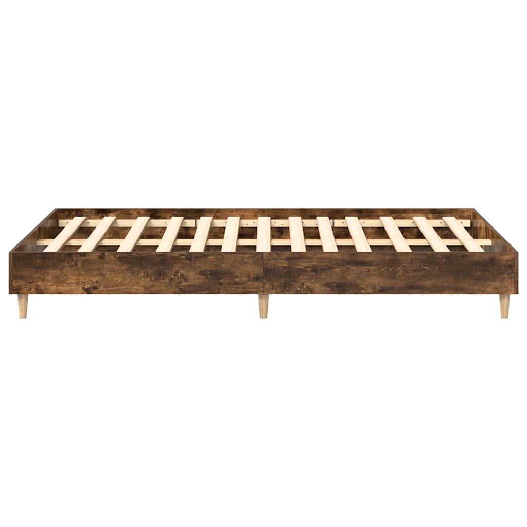 Cadre de lit sans matelas chêne fumé 135x190 cm bois ingénierie - XIOS