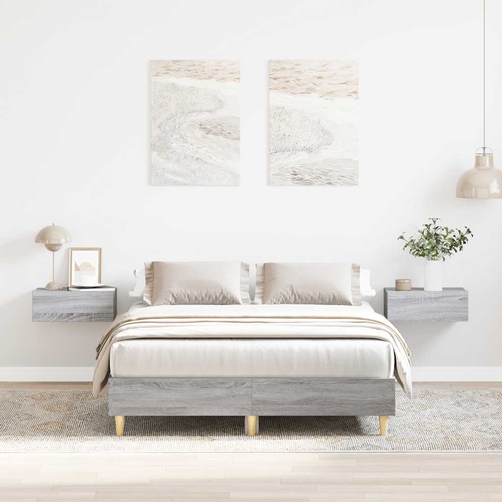 Cadre de lit sans matelas sonoma gris 135x190 cm - XIOS