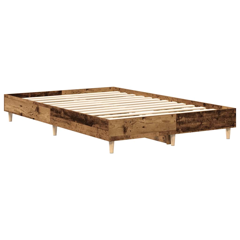 Cadre de lit sans matelas vieux bois 135x190 cm bois ingénierie - XIOS