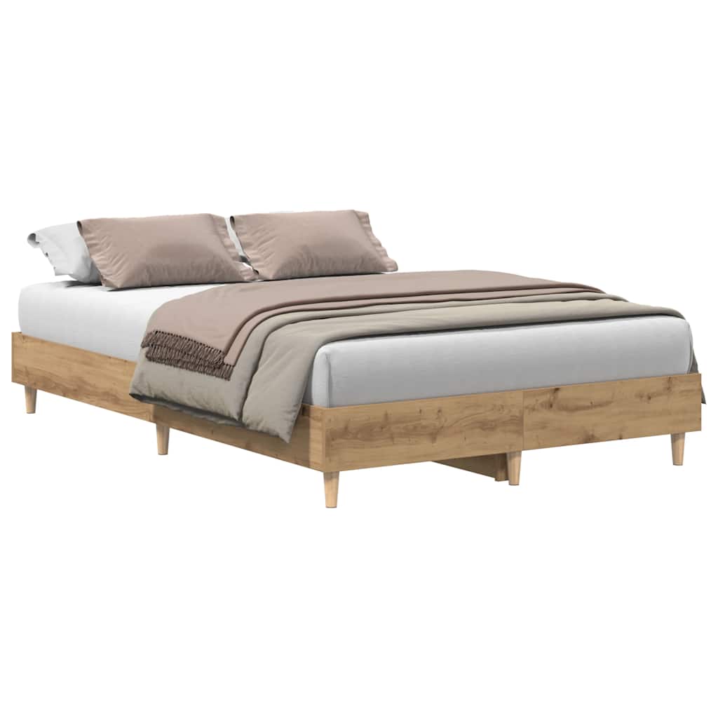 Cadre de lit sans matelas chêne artisanal 135x190 cm - XIOS