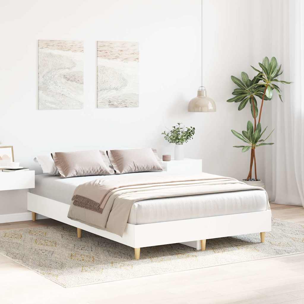 Cadre de lit sans matelas blanc 120x190 cm bois d'ingénierie - XIOS