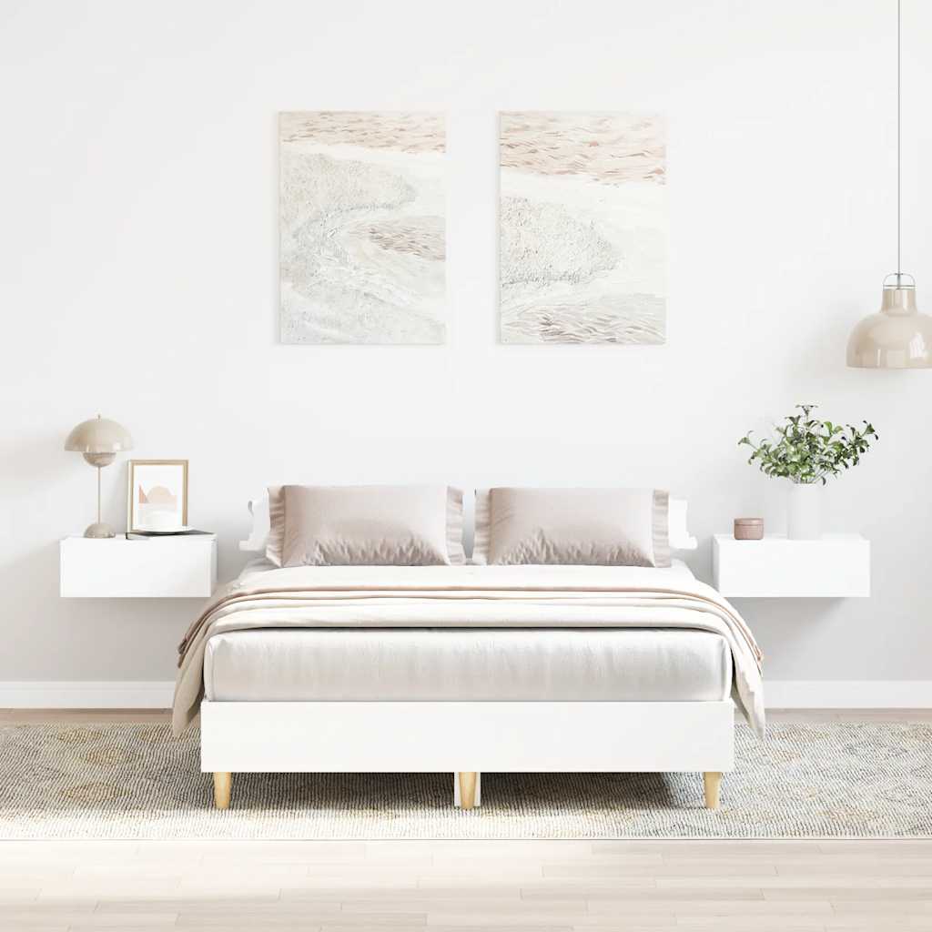 Cadre de lit sans matelas blanc 120x190 cm bois d'ingénierie - XIOS