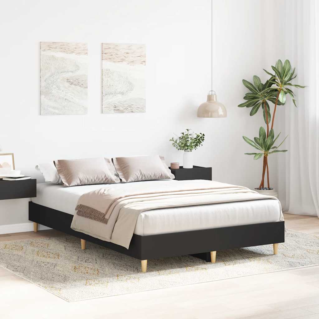 Cadre de lit sans matelas noir 120x190 cm bois d'ingénierie - XIOS