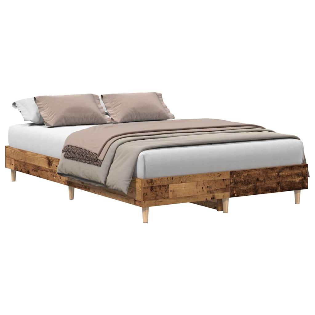 Cadre de lit sans matelas vieux bois 120x190 cm bois ingénierie - XIOS