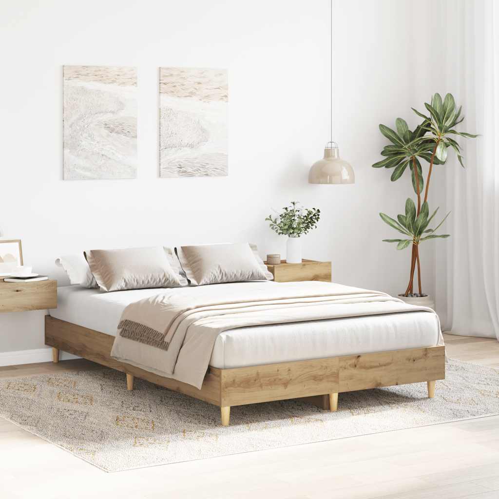 Cadre de lit sans matelas chêne artisanal 120x190 cm - XIOS