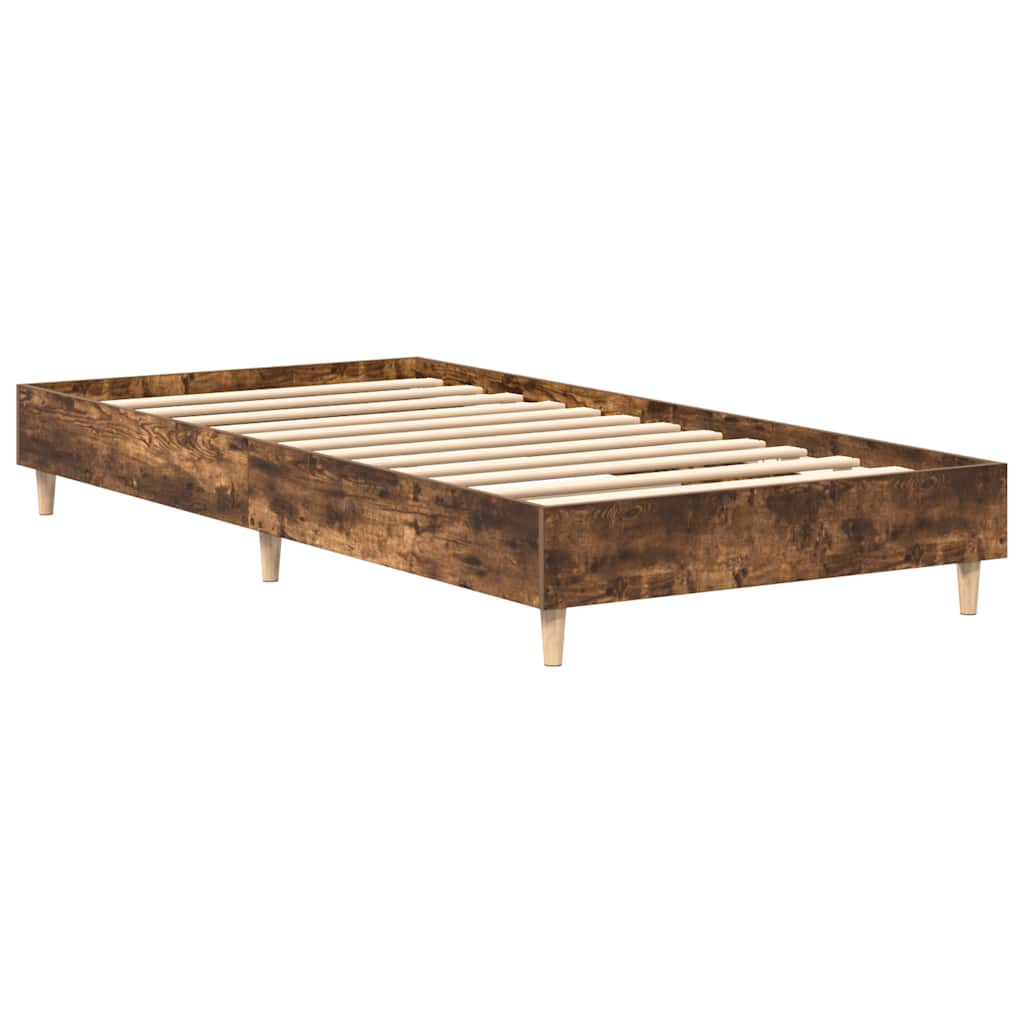 Cadre de lit sans matelas chêne fumé 90x190cm bois d'ingénierie - XIOS