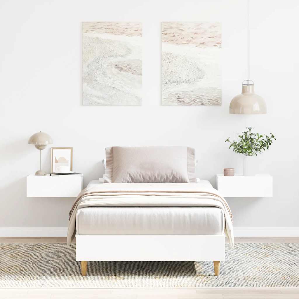 Cadre de lit sans matelas blanc 75x190 cm bois d'ingénierie - XIOS