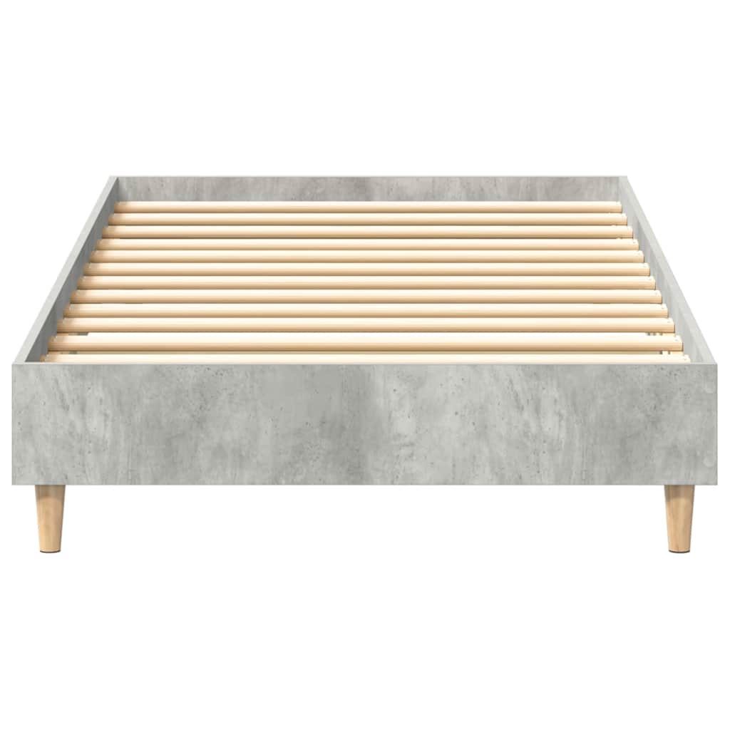 Cadre de lit sans matelas gris béton 75x190cm bois d'ingénierie - XIOS