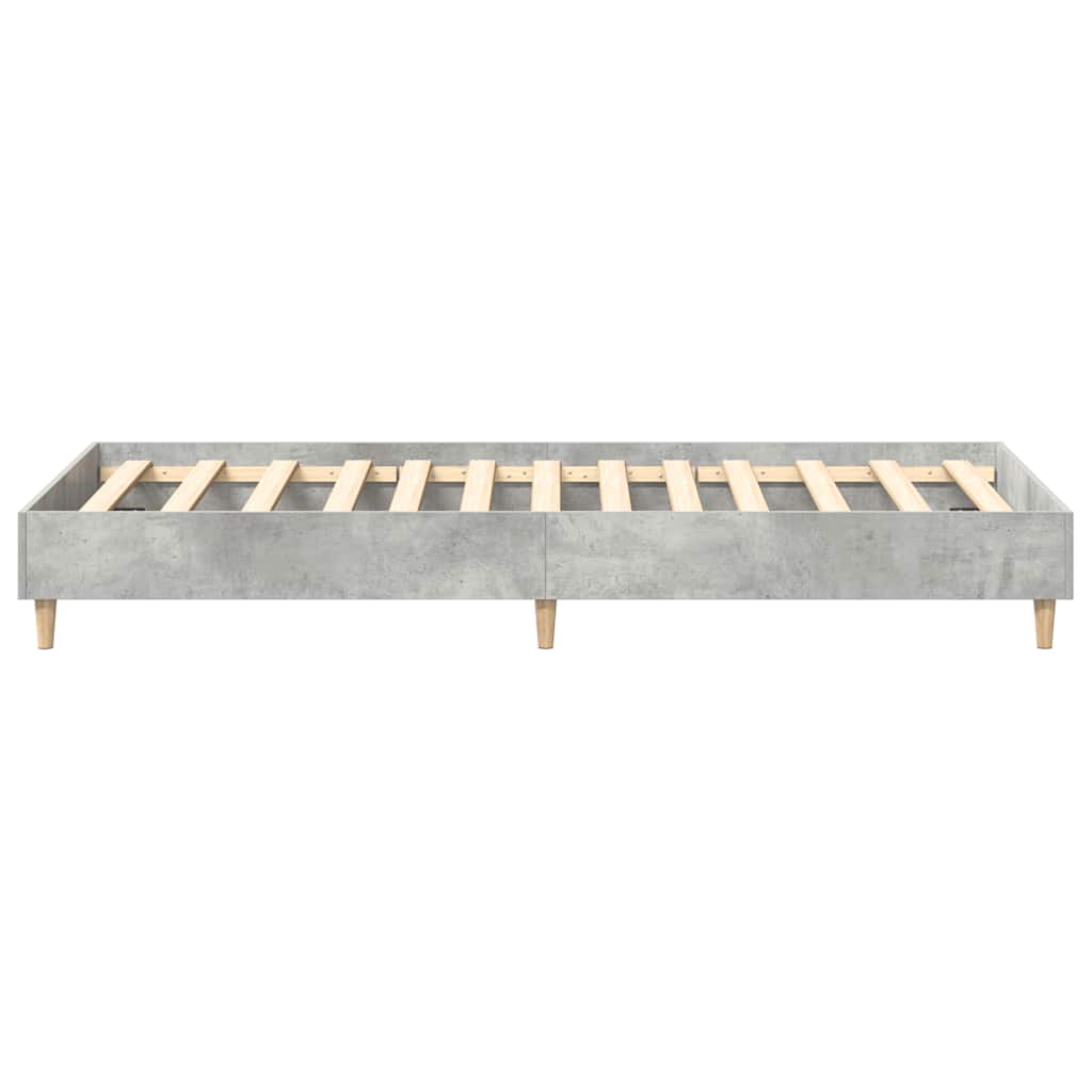 Cadre de lit sans matelas gris béton 75x190cm bois d'ingénierie - XIOS